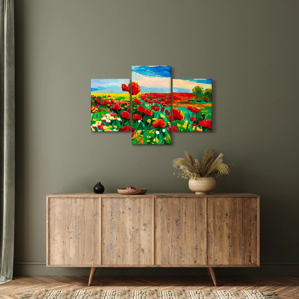 Obraz poľa s vlčími makmi (90x60 cm)