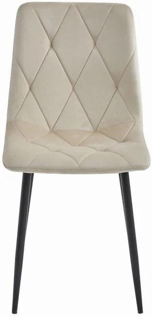 Set troch jedálenských stoličiek LIBRA zamatové béžové (čierne nohy) 3ks