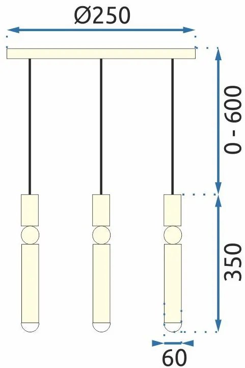 Toolight - Závesná stropná lampa 3xG9 APP471-3CP, zlatá, OSW-00905