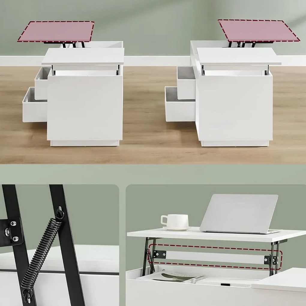 Konferenčný stolík E1021 WT, biely