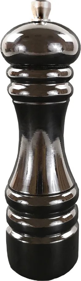 AMADEA Drevený čierny mlynček na korenie, 18 cm