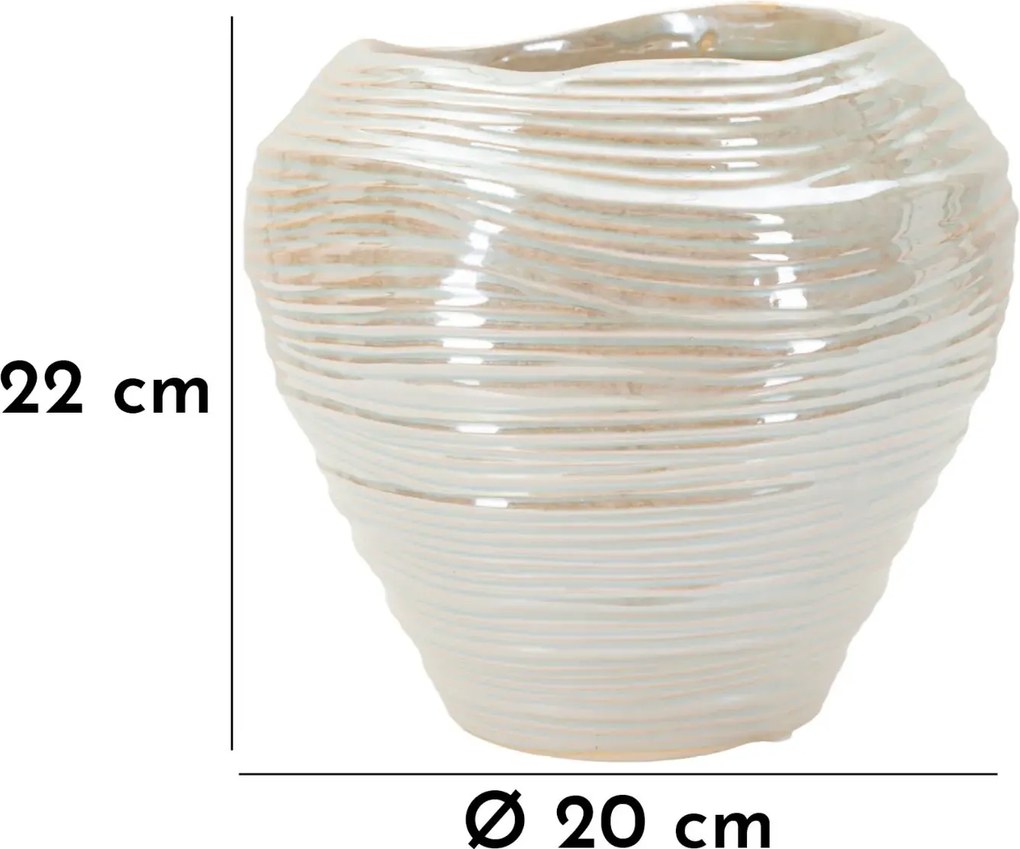 Váza Roundy 22 cm perleťová