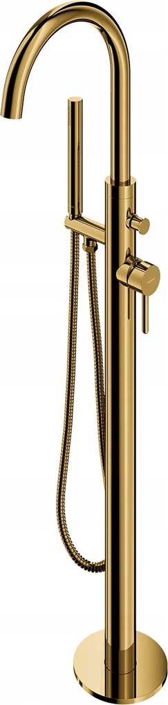 Voľne Stojaca Podlahová Vaňová Batéria, Zlatá