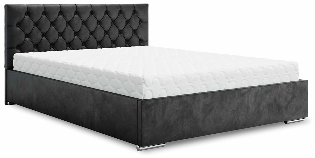 Manželská posteľ 140 cm Danita (čierna) (s roštom a úložným priestorom). Vlastná spoľahlivá doprava až k Vám domov. 1046842