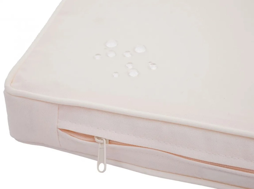 Záhradná súprava 2 kresiel, pohovky a stolíka HWC-F55 - sivá, krémové vankúše