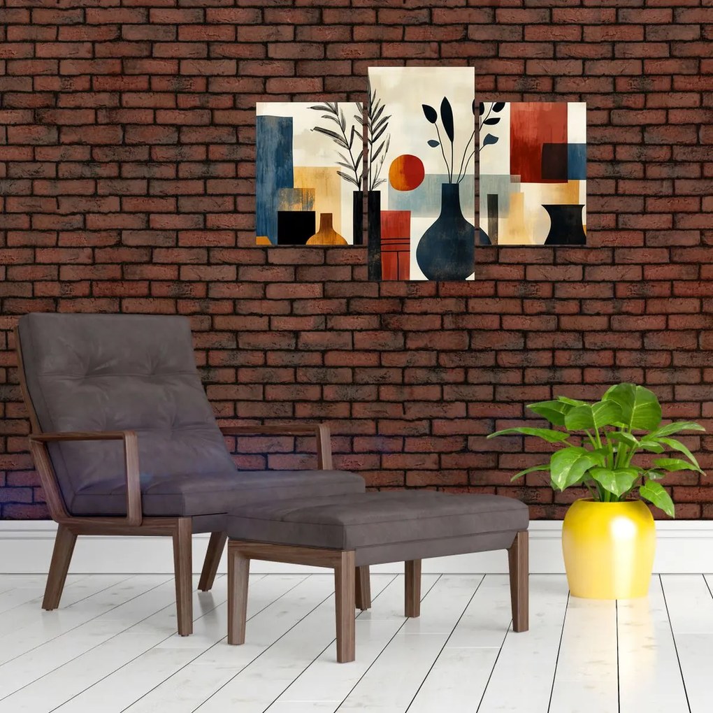 Obraz - Kubistické vázy (90x60 cm)