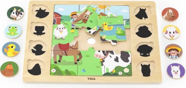 Puzzle na podložke Viga 44741 farma