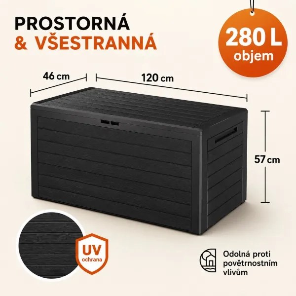 Plastový box JOLA DE100 280L antracit