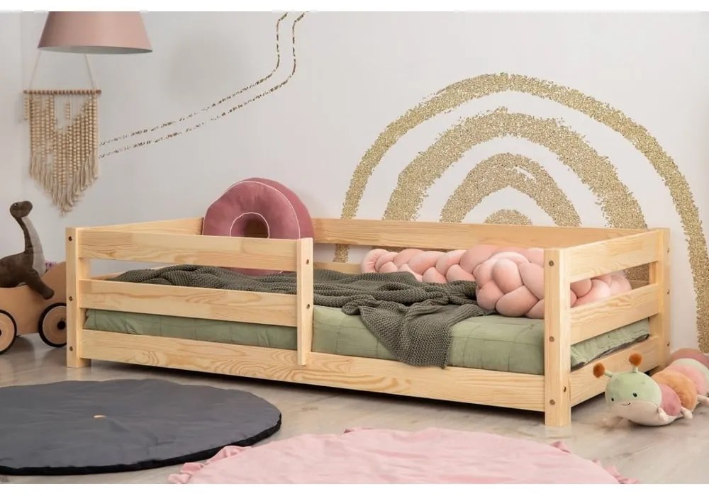 Detská posteľ z borovicového dreva v prírodnej farbe 90x200 cm Mila CPD – Adeko