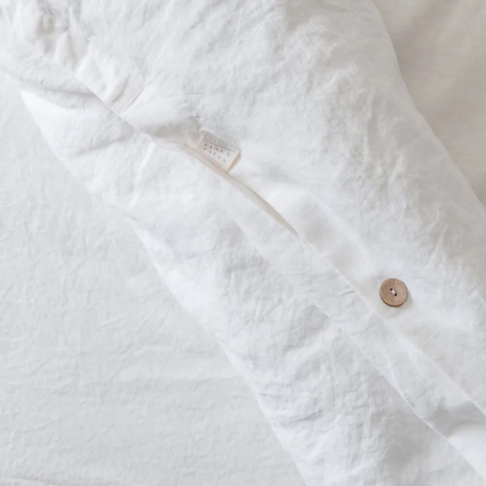 Biele obliečky na dvojlôžko s prímesou ľanu 200x200 cm – Linen Tales