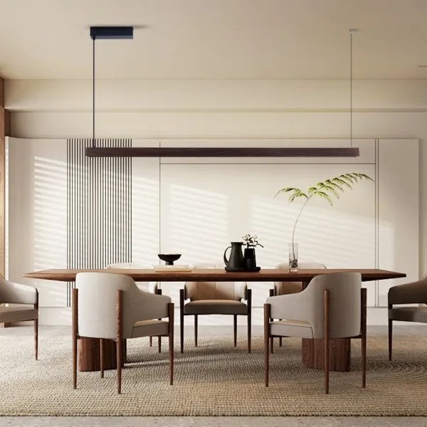 Immax NEO 07302L-LED stmievateľný luster na lanku MADEIRA 44W/230V Wi-Fi Tuya 202 cm orech