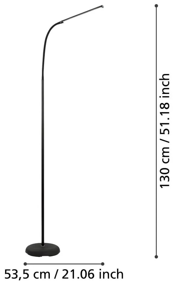 Čierna LED stojacia lampa (výška 130 cm) LAROA – EGLO