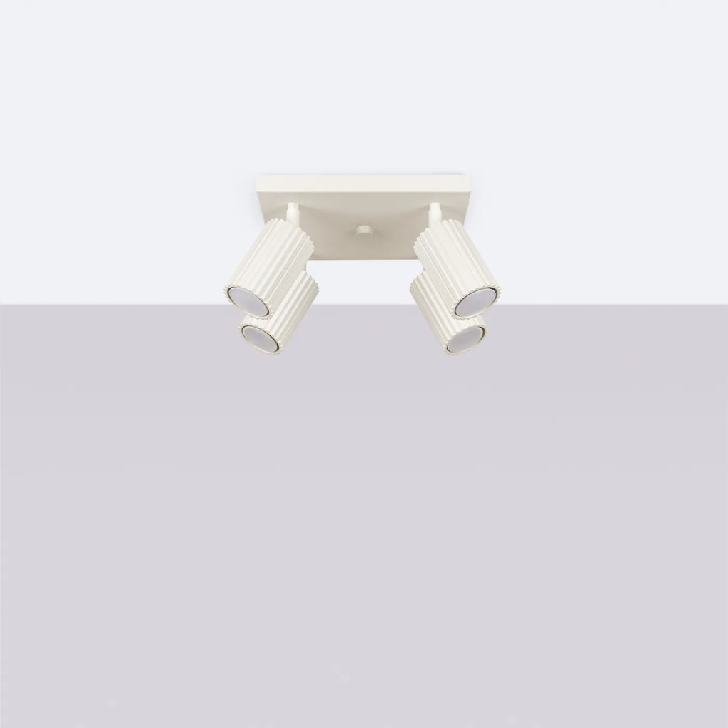 Stropné svietidlo Karbon, 4x béžové kovové tienidlo, (možnosť polohovania)