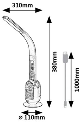 Rabalux 74230 - LED RGB Stmievateľná stolná lampa FIGEN LED/5W/230V čierna
