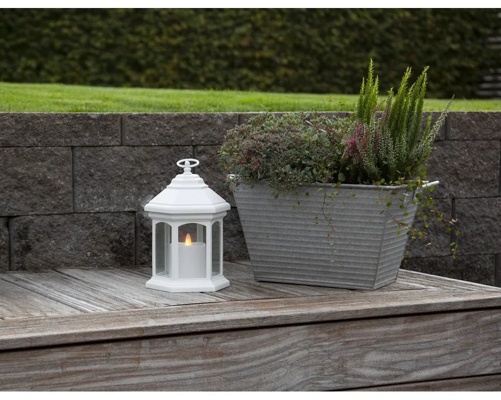 Biely LED lampáš Star Trading Linta, výška 26 cm