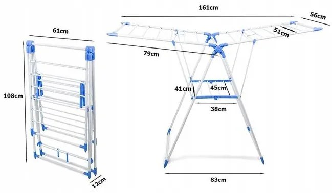 Verk 01399 Sušiak na bielizeň 161 x 56 x 79 cm