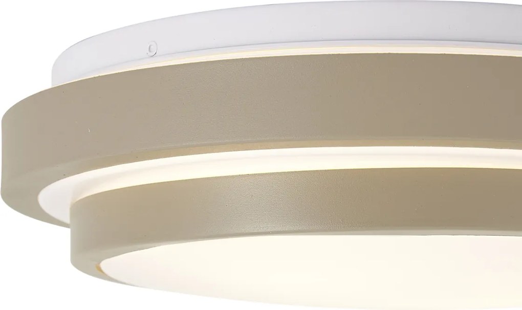 Moderné stropné svietidlo Taupe s bielou 34 cm 2-svetlové IP44 - Walden