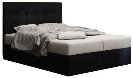 Manželská posteľ Boxspring 140 cm Duel 2 Comfort (čierna) (s matracom a úložným priestorom). Vlastná spoľahlivá doprava až k Vám domov. 1055833