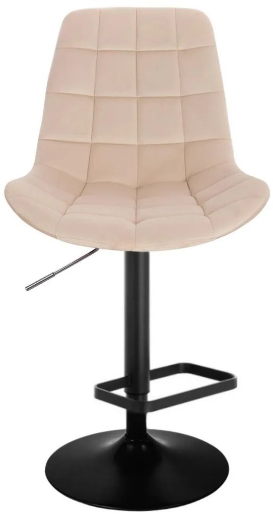 LuxuryForm DESIGN Barová stolička PARIS VELUR na čiernom tanieri - krémová