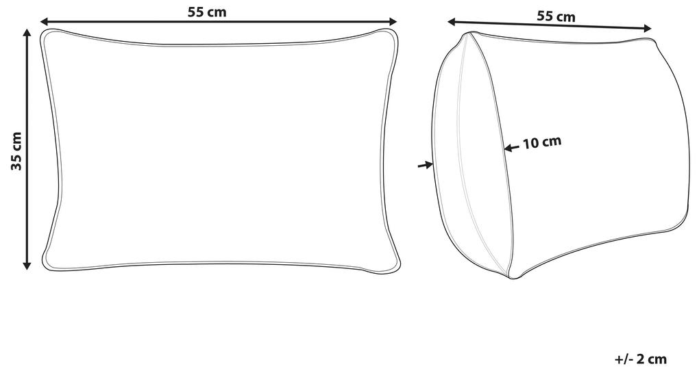 Bavlnený vankúš so strapcami 35 x 55 cm sivý LYTHRUM Beliani