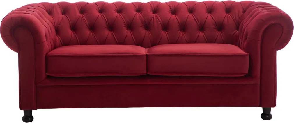Pohovka Chesterfield, červená látka