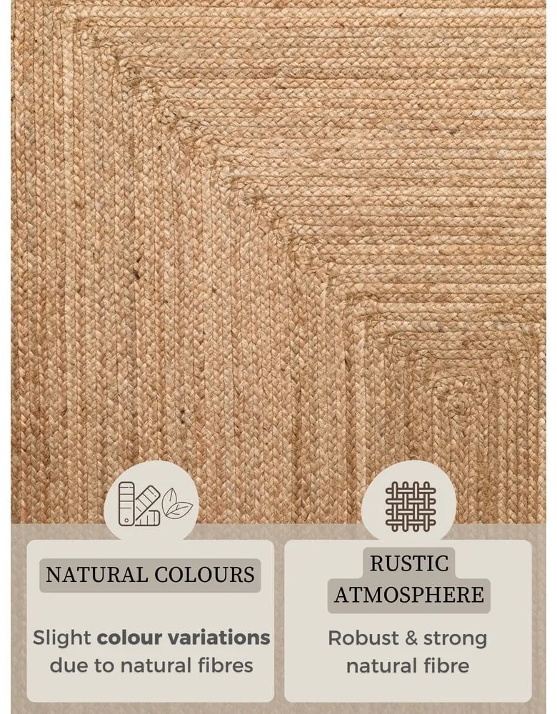Obojstranný/ručne tkaný jutový koberec v prírodnej farbe 160x230 cm Sharmila Natural Brown – Hanse Home