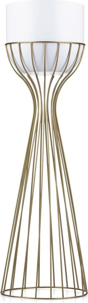 KOVOVÝ KVETINÁČ SO STOJANOM GLAM 68X20 CM BIELA/ZLATÁ