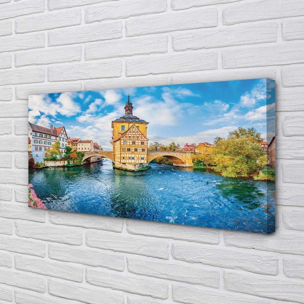 Obraz na plátne Nemecko staré mesto riečny mosty 120x60 cm