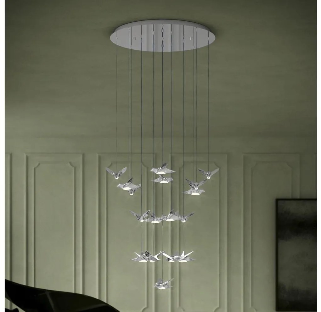 Eglo 390402 - LED Stmievateľný luster na lanku PARATEBUENO 17xLED/3W/230V chróm