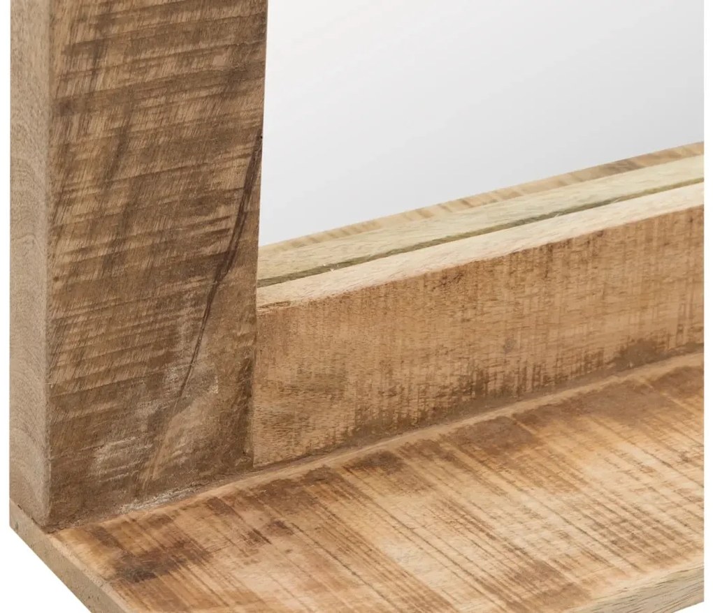 furniture-nabytek.cz - Masivní koupelnové zrcadlo Pune II z mangového dřeva, lakované, přírodní barva – 124×65 cm