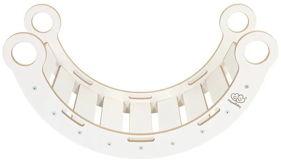 Biela hojdačka z borovicového dreva 39x75x38 cm Montessori – Meowbaby