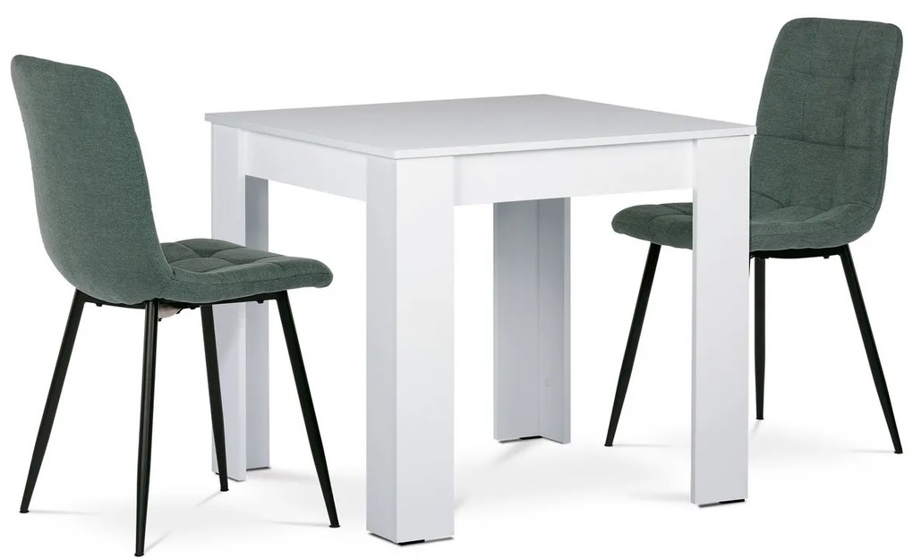 Jedálenský set MDF s 2 stoličkami, 80 x 80 x 75cm, biela
