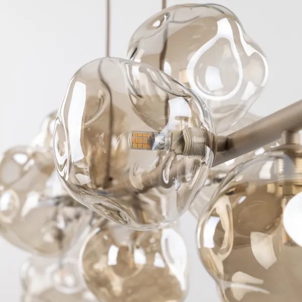 Luster na lanku LAVA 9xG9/8W/230V béžová/dymová béžová