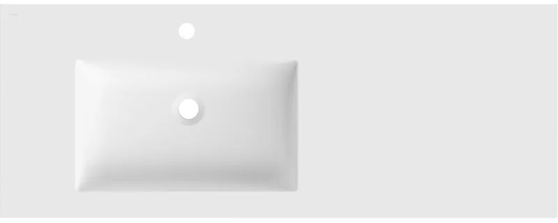 Mexen Otis, umývadlo na zapustenie 121 x 46,5 cm, ľavé, biela matná, 25181201L