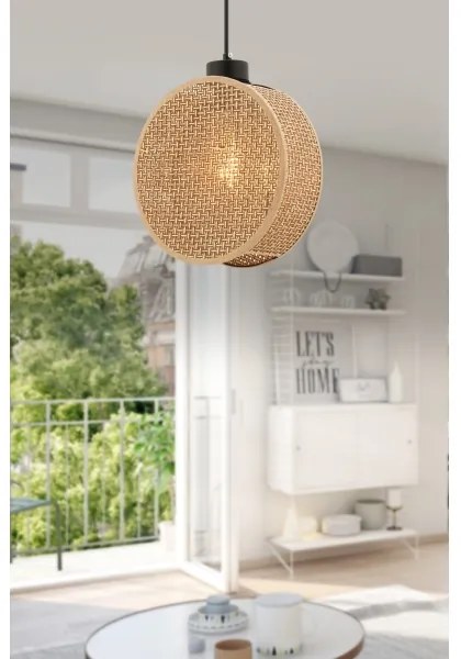 Závesný luster na lanku DRUM 1xE27/60W/230V hnedý