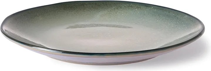 Tyrkysovo šedý ručne tvarovaný jedálenský tanier Home Chef - 27 * 26,5 * 3cm
