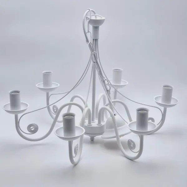 Luster na reťazi DONATO 6xE14/40W/230V biela