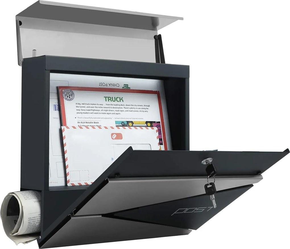 Poštovní schránka Post stříbrná/antracitová