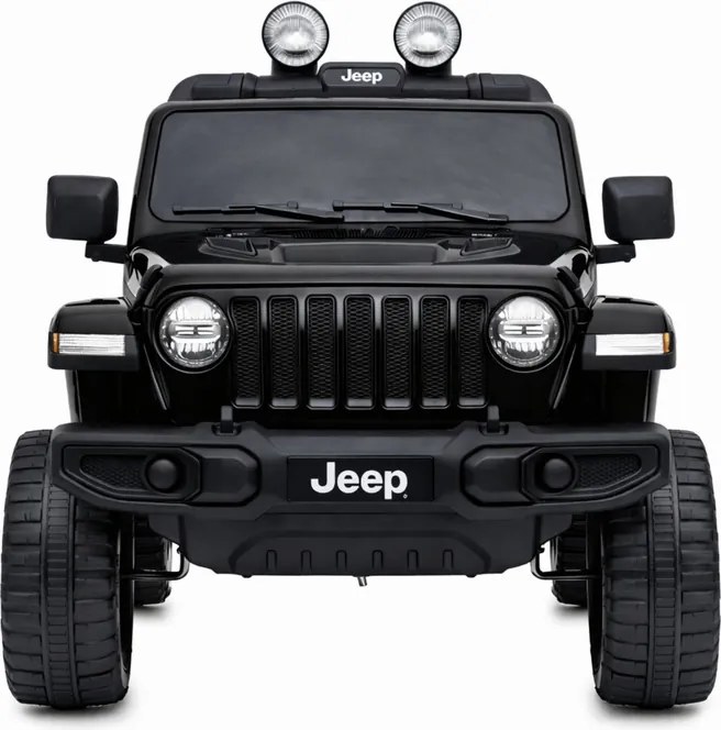 LEAN CARS Elektrické autíčko Jeep Rubicon 4x4, LED, MP3, čierne