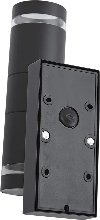 Moderne buiten wandlamp zwart 2-lichts IP44 met schemersensor - Dubbla