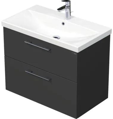 Kúpeľňová skrinka s umývadlom Intedoor SANTE antracit matný 80 x 65 x 45 cm SA 80 2Z A3396