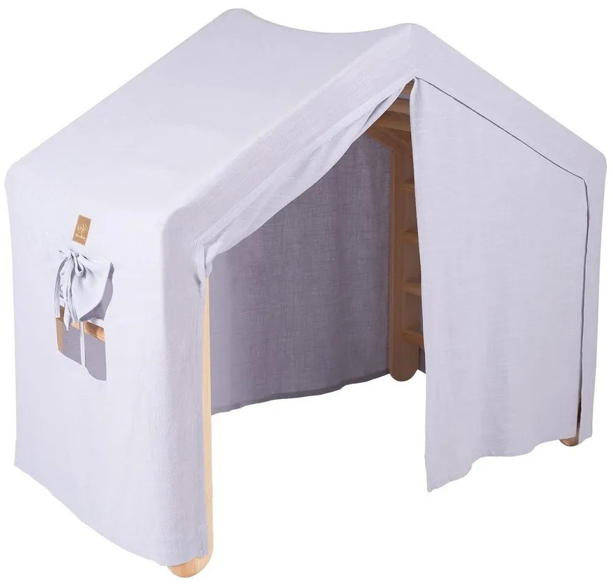 Svetlomodrý/v prírodnej farbe pikler trojuholník z borovicového dreva 112x61x94 cm Montessori – Meowbaby