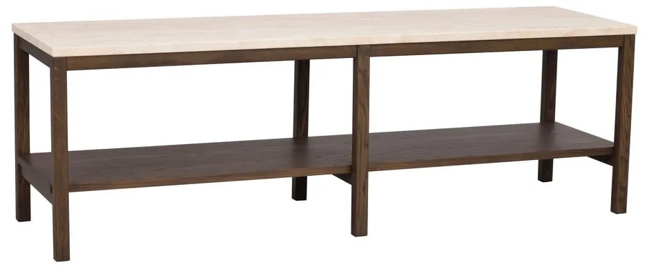 Hnedo-béžový konzolový stolík s doskou z kameňa 140x40 cm Orwel - Rowico