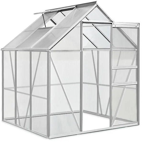 InternetovaZahrada - Záhradný skleník - 190 x 195 x 195 - plocha 3,7 m² - objem 5,85 m³ + základňa
