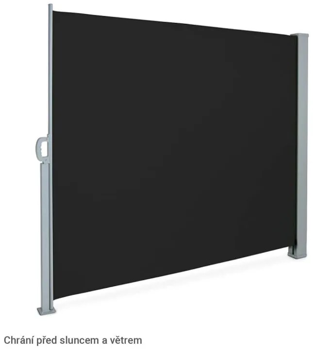 JAGO výsuvná bočná zástena, 160 x 300 cm, čierna