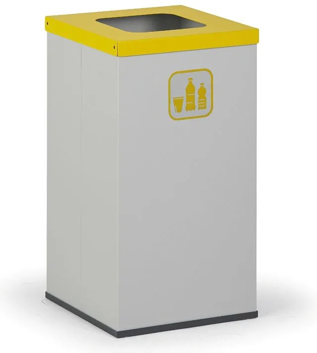 Kôš na triedený odpad 50 L, úchyt na vrece, sivý/žltý