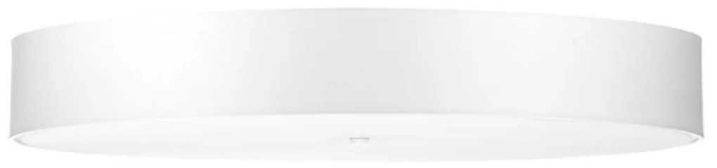 Stropné svietidlo Skala, 1x biele textilné tienidlo, (biele sklo), (fi 100 cm)