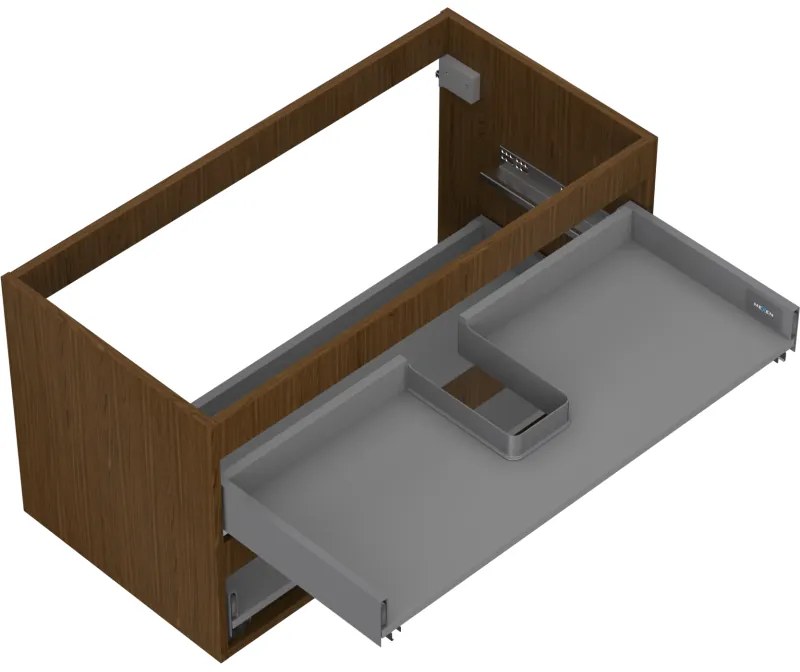 Mexen Box-A, závesná skrinka 90 cm, 2 zásuvky, orech, 91AX0-0900-470-2-86