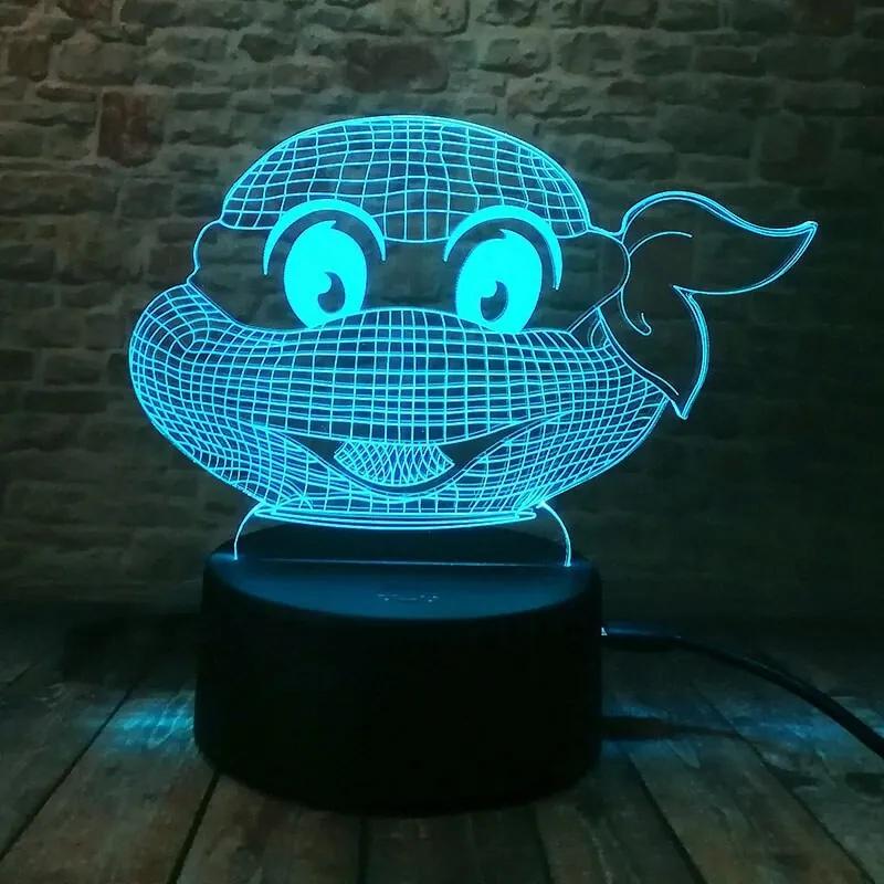 3D LED Lampička Želvy Ninja