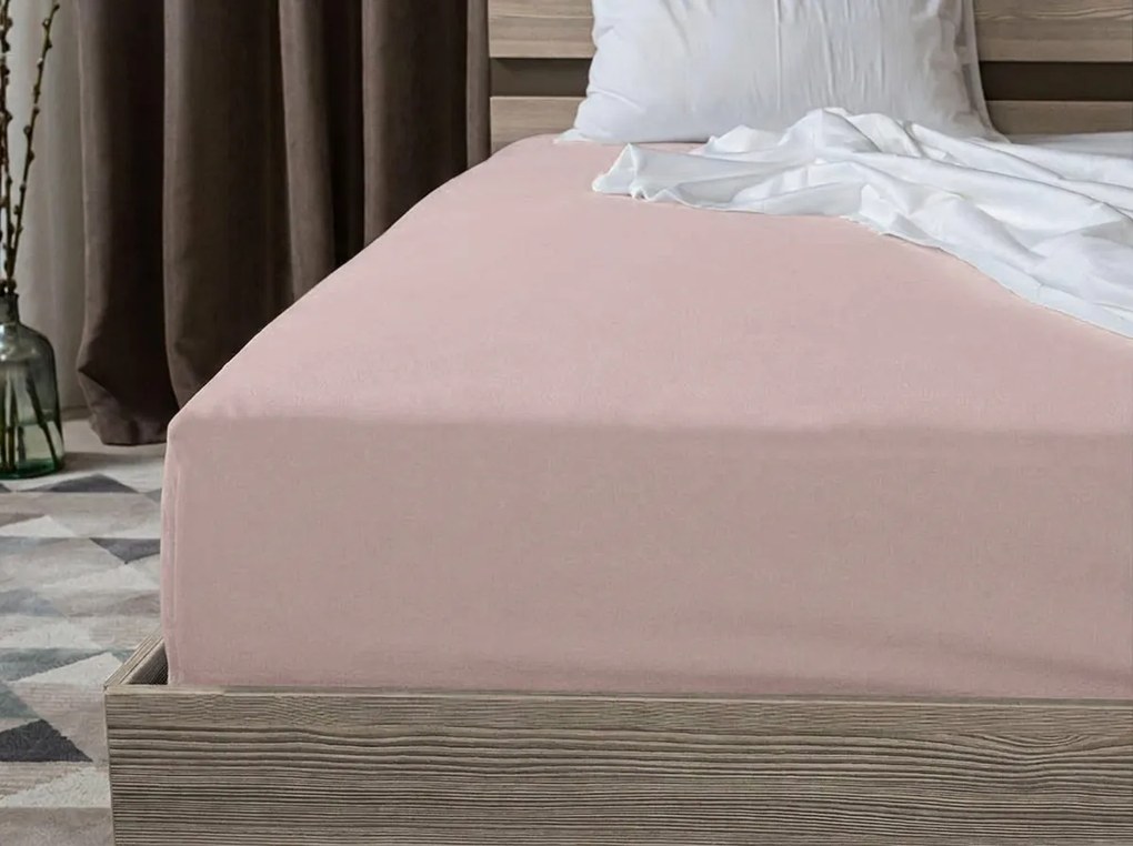 Bavlnená plachta s gumou STANDARD 90 x 200 cm staroružová